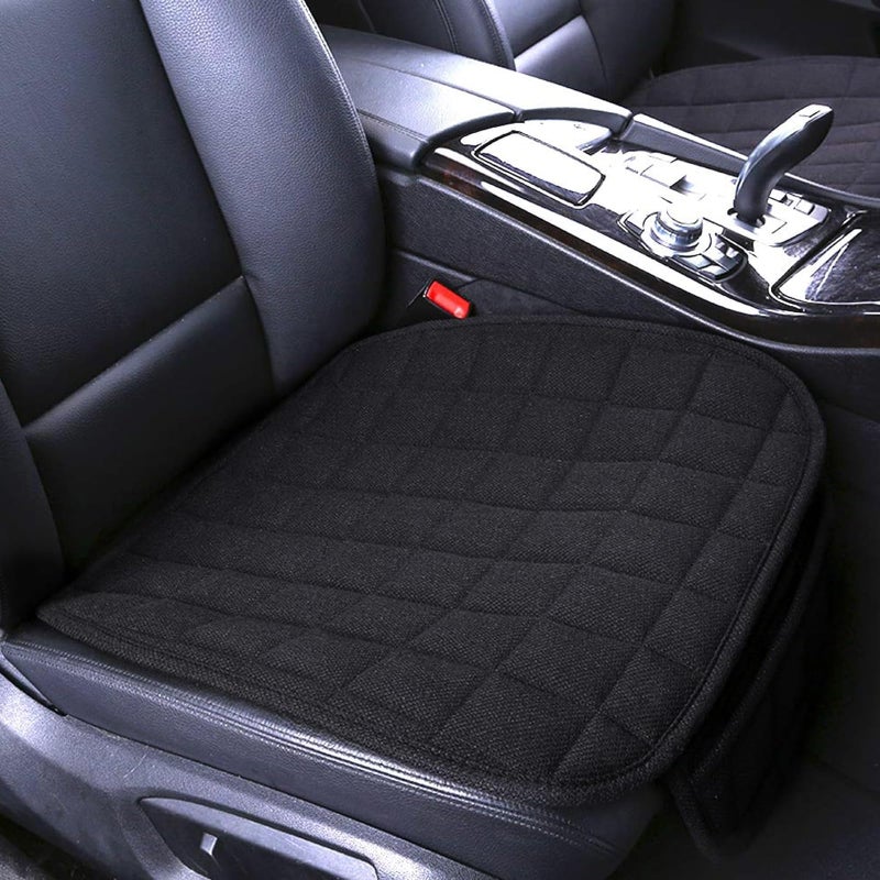 Suninbox Linen Seat Cover for Car,Bottom Seat Covers for Trucks,Car Seat Pad,Seat Cushion Breathable Ventilated Front Seat Only[Black] - Image 1